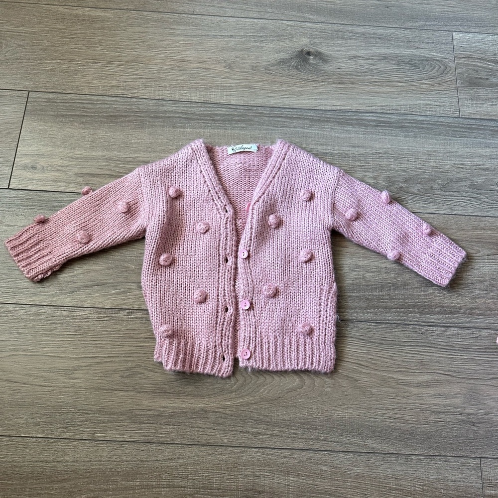 Pink Knitted Kids Blazer